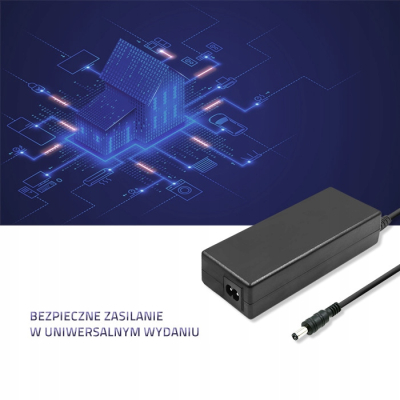 Qoltec Zasilacz desktopowy 84W 12V 7A 5.5*2.1 +kabel zasilający 51108