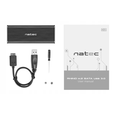 KIESZEŃ NA DYSK SATA NATEC RHINO M.2 USB3.0 ALU