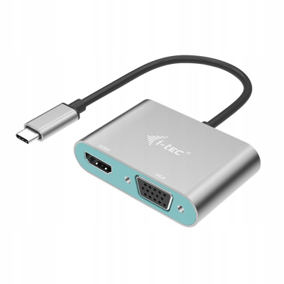 Adapter USB-C Metal HDMI i VGA 1xHDMI 4K 30Hz