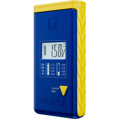 VARTA TESTER BATERII Miernik LCD AAA AA 9V GUZIKOWE