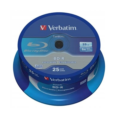 Verbatim BD-R, Single Layer 25GB, spindle, 43837, 6x, 25-pack