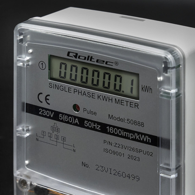 Qoltec Jednofazowy elektroniczny licznik miernik zużycia energii 230V LDC