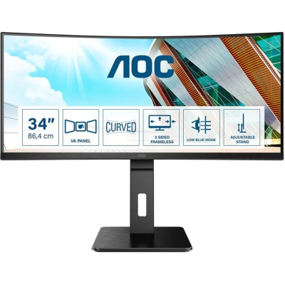 AOC Monitor CU34P2A 34 cale VA Curved 100Hz HDMIx2 DP