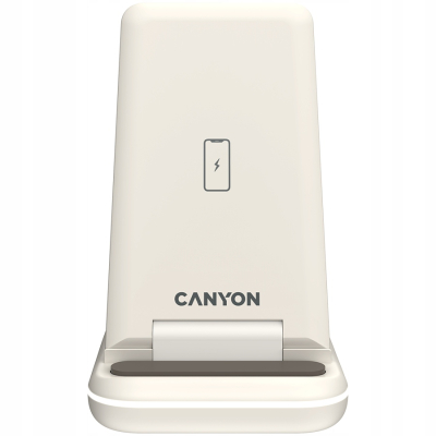 Canyon WS-304 - składana ładowarka bezprzewodowa 3-w-1 (Cosmic Latte)