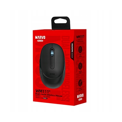 Marvo WM111 BK Mysz bezprzewodowa, czarna, 1600DPI