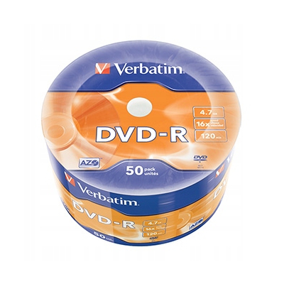 Verbatim DVD-R 43788 4.7GB 16x spindle 50-pack 12cm do archiwizacji danych