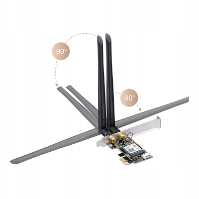 CUDY Karta sieciowa WE3000 WiFi AX5400 PCI-E Sklep KOZIENICE RADOM