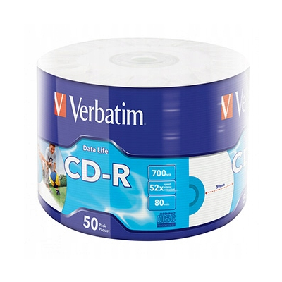 Verbatim CD-R 43794 Inkjet Printable 50-pack 700MB 50x 80min. 12cm wrap