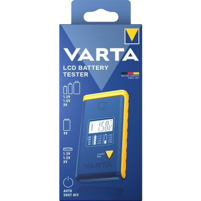 VARTA TESTER BATERII Miernik LCD AAA AA 9V GUZIKOWE