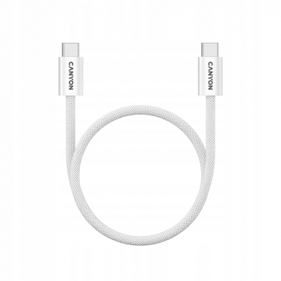 CANYON Kabel OnWire 60MG C-C 60W Magnes w oplocie 1m Biały