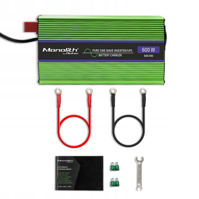 Qoltec Przetwornica Monolith ładowanie baterii UPS 300W 600W 12V/230V