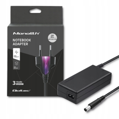 Qoltec Zasilacz do Dell 90W 19.5V 4.62A 7.4*5.0+pin +kabel 50085