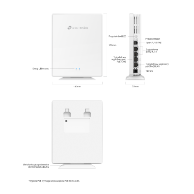 TP-LINK Punkt dostępowy EAP650-Desktop Omada AX3000 Dual-Band Wi-Fi 6