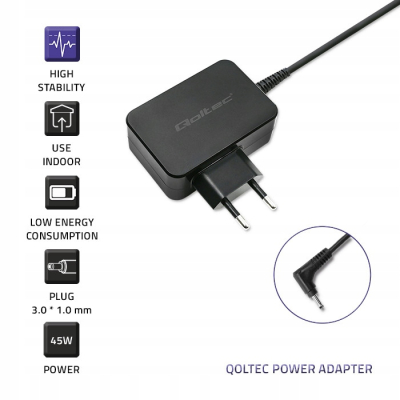 Qoltec Zasilacz do ultrabooka Asus 45W 19V 2.37A 3.0*1.0