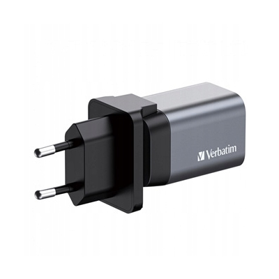 Verbatim Ładowarka GaN USB 3.0 USB C szara, 35 W, wymienne końcówki C,G,A