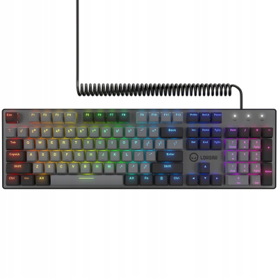 LORGAR Klawiatura Gamingowa Azar 514, przewodowa, RGB, Czarna