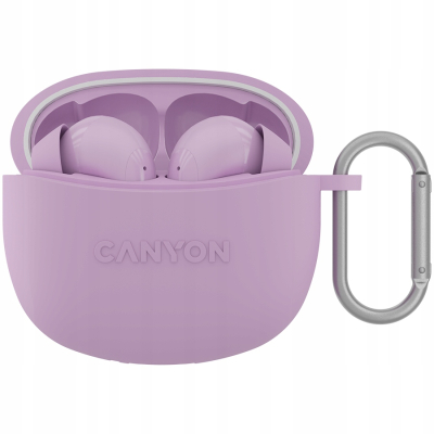 CANYON Słuchawki dokanałowe TWS 5 Etui Fioletowe
