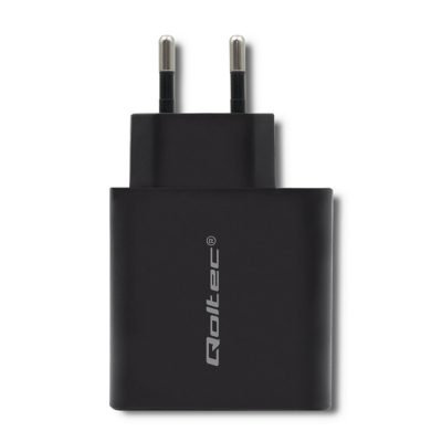 Qoltec Ładowarka sieciowa 45W 5-20V 2.25-3A USB typ C PD USB 3.0 Czarna