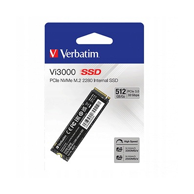 SSD Wewnętrzny Verbatim Vi3000 M.2, 49374, 512GB, czarny, NVMe