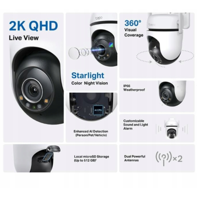 TP-LINK Kamera Tapo C520WS Zewnętrzna Obrót/Nachylenie