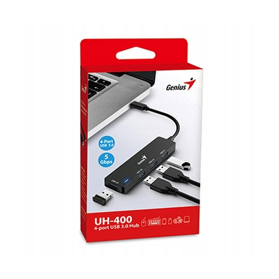 USB (3.0) hub 4-port, UH-400, czarny, Genius