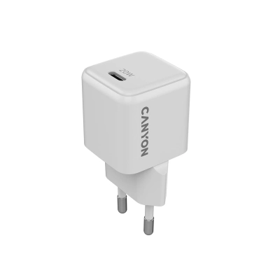CANYON Ładowarka sieciowa CU20C GaN 20W 1xPD EU Biała