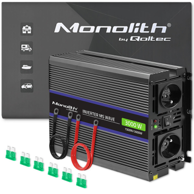 Qoltec Przetwornica Monolith 3000 MS Wave 12V/230V 1500/3000W USB