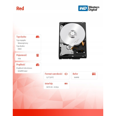 WD Red Plus 1TB 3,5'' CMR 64MB / 5400RPM Class