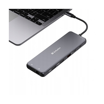 Verbatim USB (3.2) hub 13-port, długość przewodu 20 cm, 2x USB C, 6x USB A
