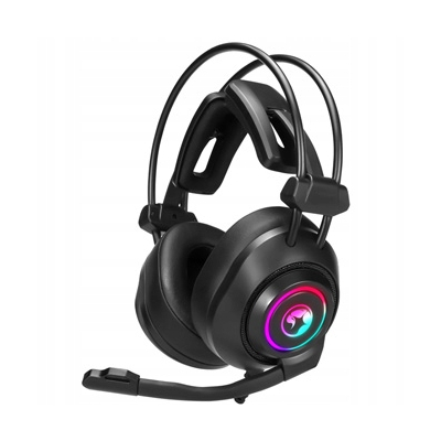 Marvo HG9056 słuchawki z mikrofonem, przewodowa czarna do gry podświetlenie