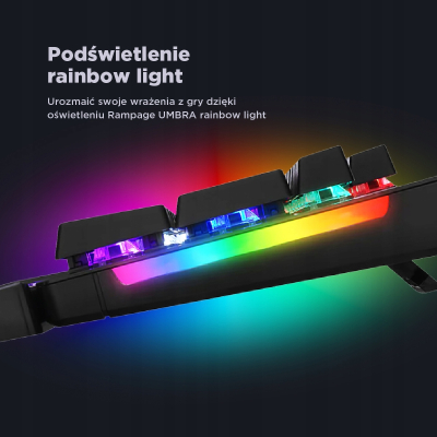 Rampage klawiatura mechaniczna KB-R86 UMBRA Blue Switch Czarna