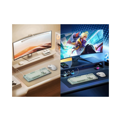 ROYAL KLUDGE RK R98Pro Sky Cyan Gaming Keyboard Beige switch