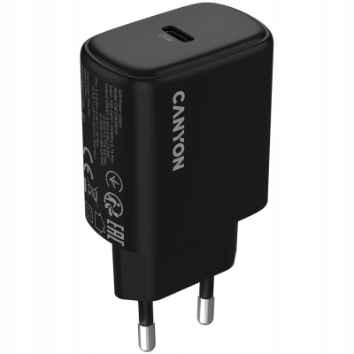 Canyon OnCharge 250 ładowarka sieciowa USB C PD 25 W czarna