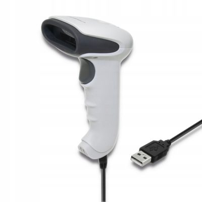 Qoltec Czytnik kodów kreskowych 1D CCD USB Biały 50865
