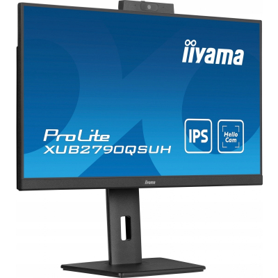IIYAMA Monitor 27 cali XUB2790QSUH-B1 IPS QHD CAM MIC HDMI DP 3xUSB 100Hz