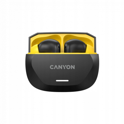 CANYON Słuchawki HEXAGON 7 TWS ANC+ENC Qi Czarno-Żółte