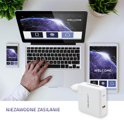 Qoltec Ładowarka GaN FAST 108W 5-20V 3-4.7A USB C Biała 51710