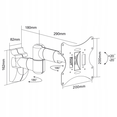 Uchwyt Maclean MC-503A B do TV 23-42'' 30kg