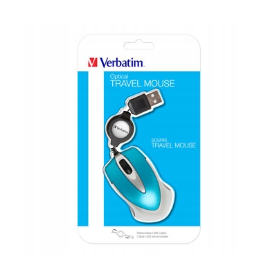 Verbatim Go Mini 49022 Mysz przewodowa, niebieska, 1000DPI