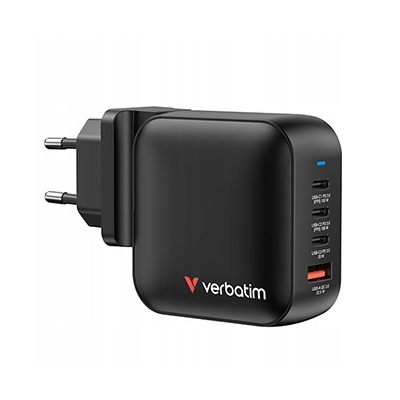 Verbatim Mini ładowarka GaN USB 3.0 USB C 100 W wymienne końcówki C,G,A