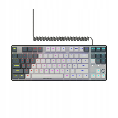 LORGAR Klawiatura Gamingowa Przewodowa Azar 514, mechaniczna, RGB, Biała