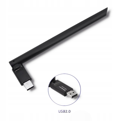 Qoltec Bezprzewodowy adapter Wi-Fi USB z anteną standard N 57001