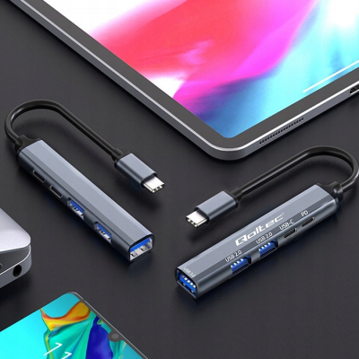 Qoltec Hub Adapter USB-C 3.1 5w1 USB-C PD USB-C USB 2.0 USB 3.0 53790