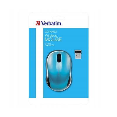 Verbatim Go Nano 49044 Mysz bezprzewodowa, niebieska, 1600DPI