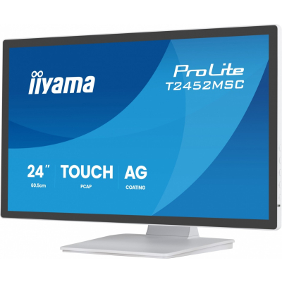 Monitor iiyama 24 cale T2452MSC-W1AG FHD 10PKT POJ IPS HDMI DP 400cd biały