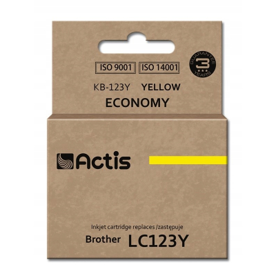 Tusz ACTIS KB-123Y Brother LC123Y/LC121Y;żółty