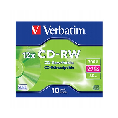 Verbatim CD-RW SERL Scratch Resistant 10-pack 700MB 12x. 80min 12cm