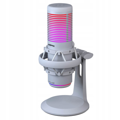 Rampage Bemol Mikrofon gamingowy/do podcastów RGB USB-C biały