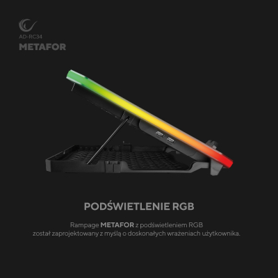 Rampage Podstawka Podkładka chłodząca pod laptopa 10-19
