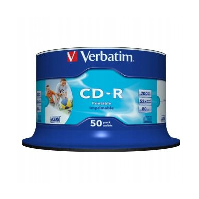 Verbatim CD-R, 43438, 50-pack, 700MB, 52x, 80min., 12cm, spindle,